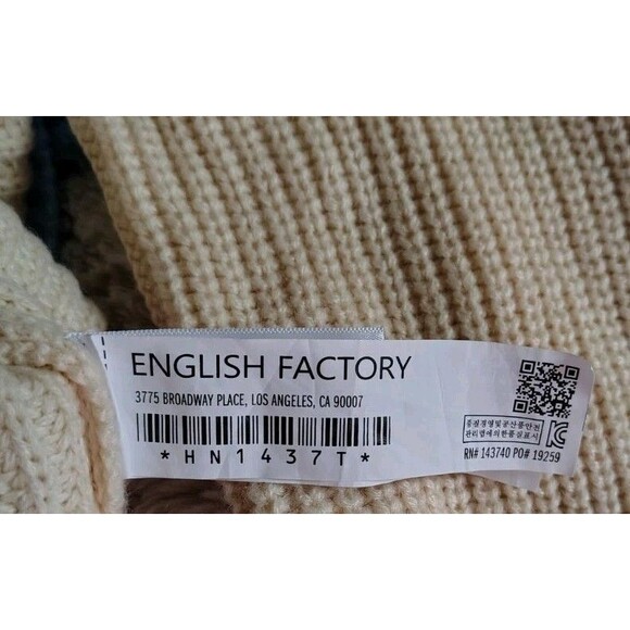 English Factory Sweater Contrast Trim Piping 1/4 Zip Collared Neck Size S... - Picture 11 of 12
